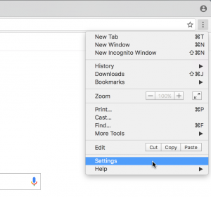 Opening Settings in Google Chrome